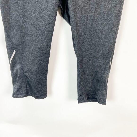 Xersion XXL Plus Womens Dark Gary Marled Athletic Workout Capri Leggings - Picture 3 of 9